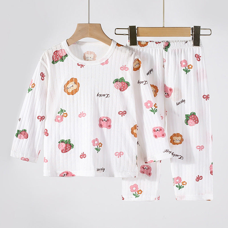 Baby Spring And Autumn Long-sleeved Cotton Home Wear Boys And Girls Loose Air Conditioning Clothes