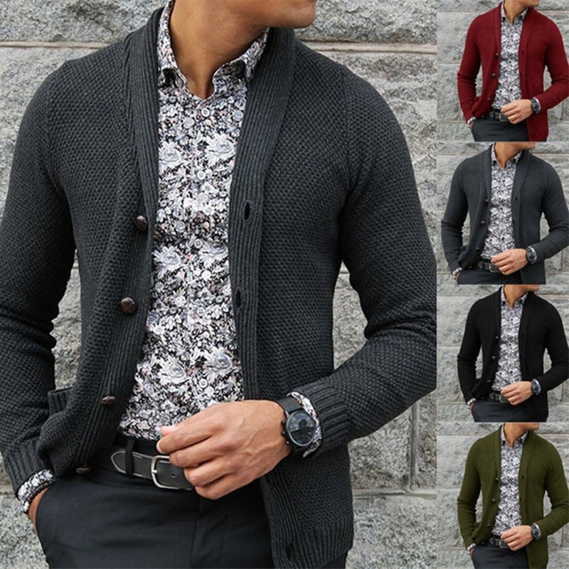 Men's Cardigan Single-breasted Sweater Top