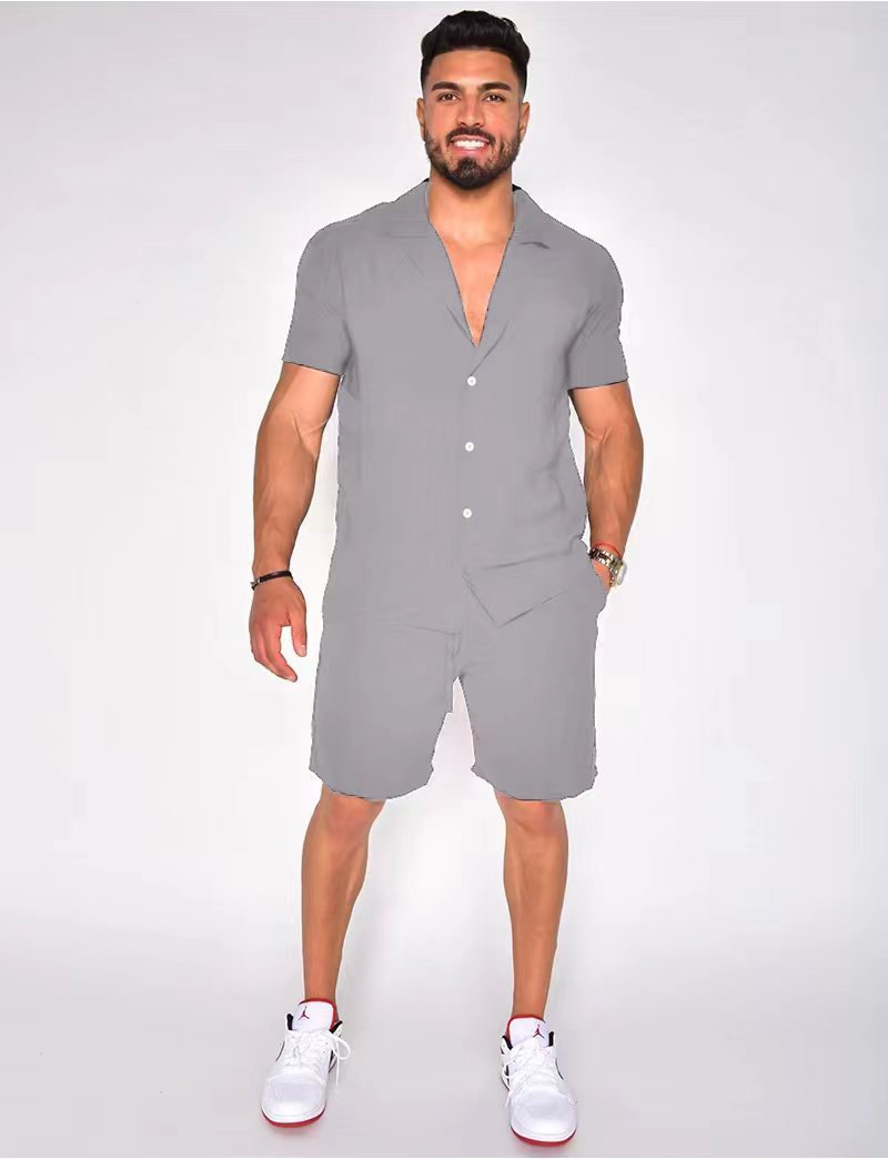 Men's Summer Short Sleeve Shorts Suit