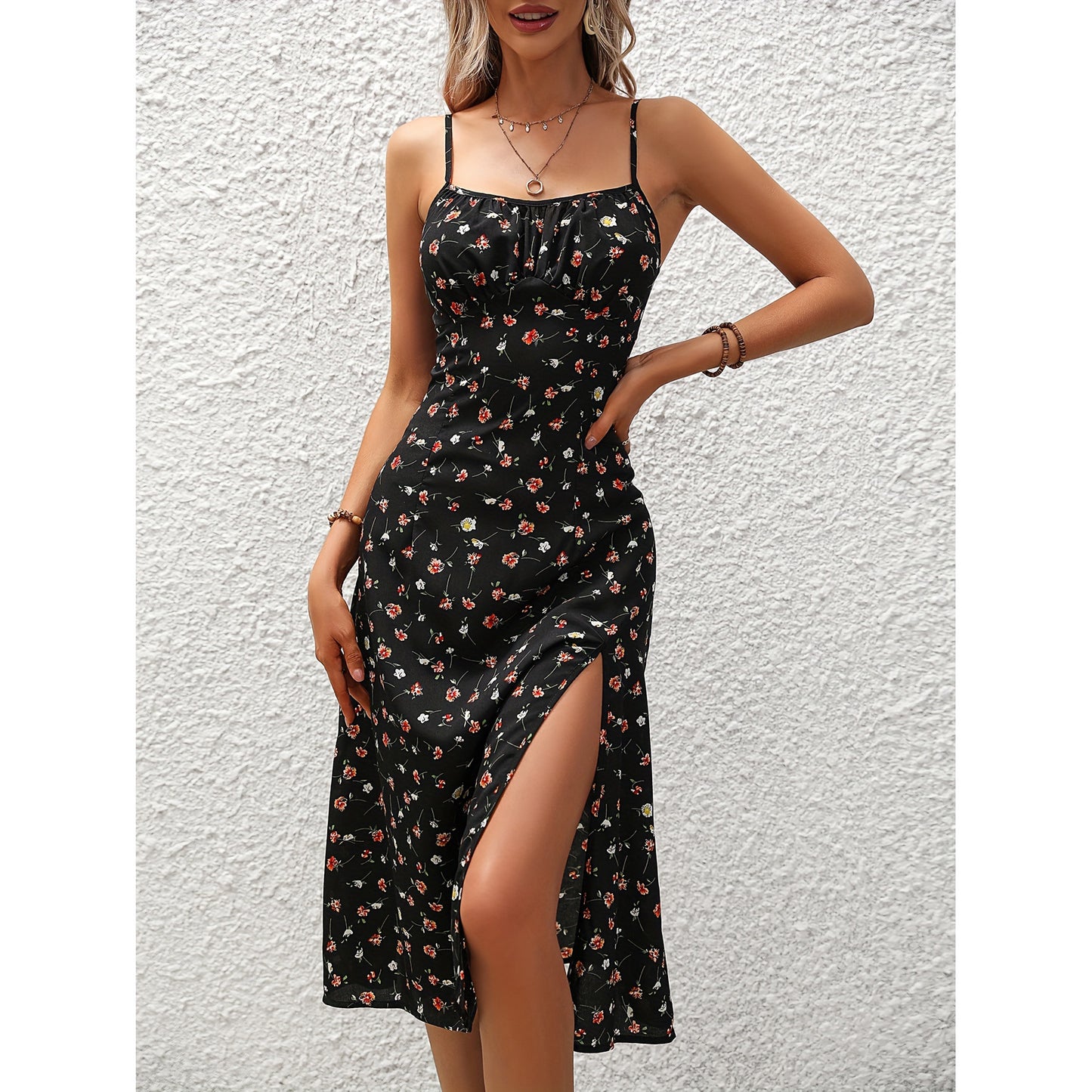 New Polka Dot Print Long Dresses For Womens