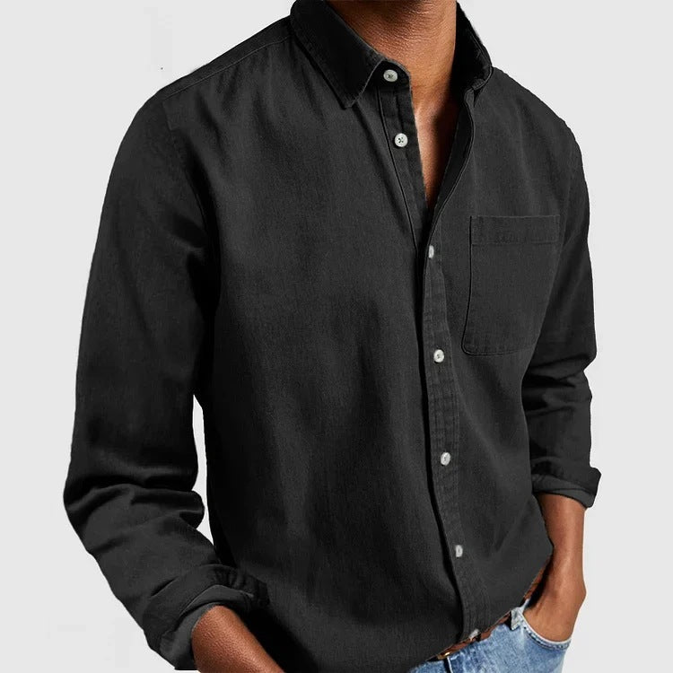 Men's Shirt New Long Sleeve Lapel