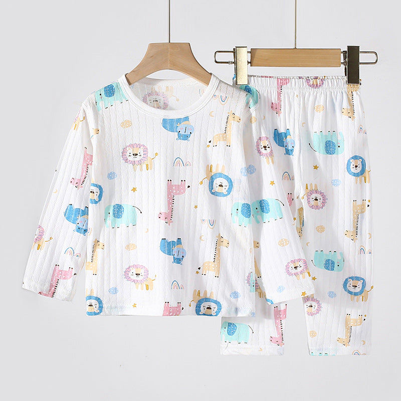 Baby Spring And Autumn Long-sleeved Cotton Home Wear Boys And Girls Loose Air Conditioning Clothes