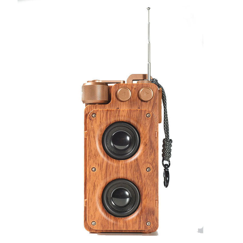 A8 Wood Grain Creative Wireless Dual Speaker Plug-in Card Bluetooth Speaker