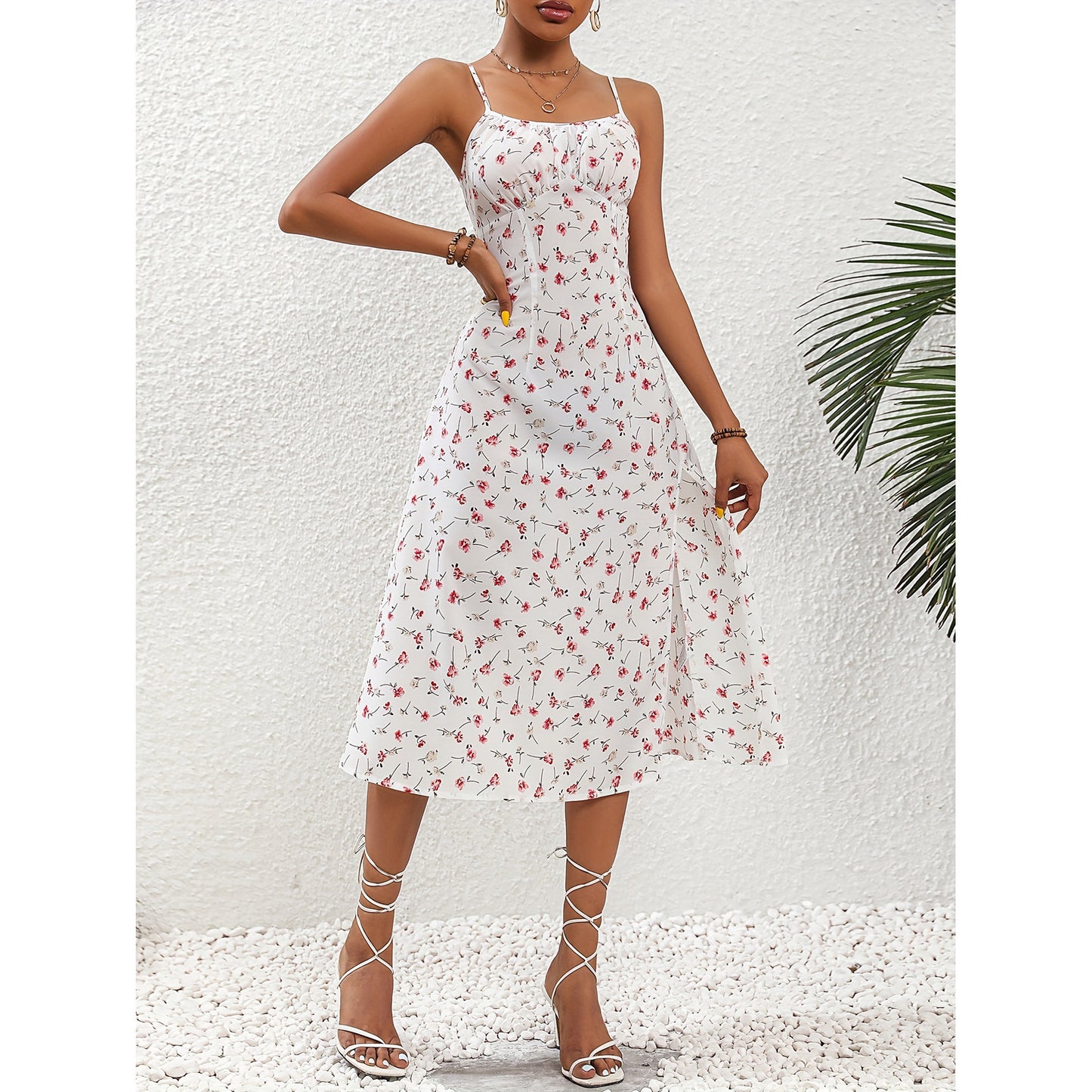 New Polka Dot Print Long Dresses For Womens