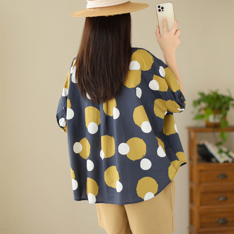 Summer New  Polka Dot Shirt For Women