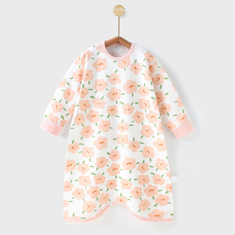 Children's Jumpsuit Cotton Long-sleeved Autumn Baby Sleeping Bag Homewear