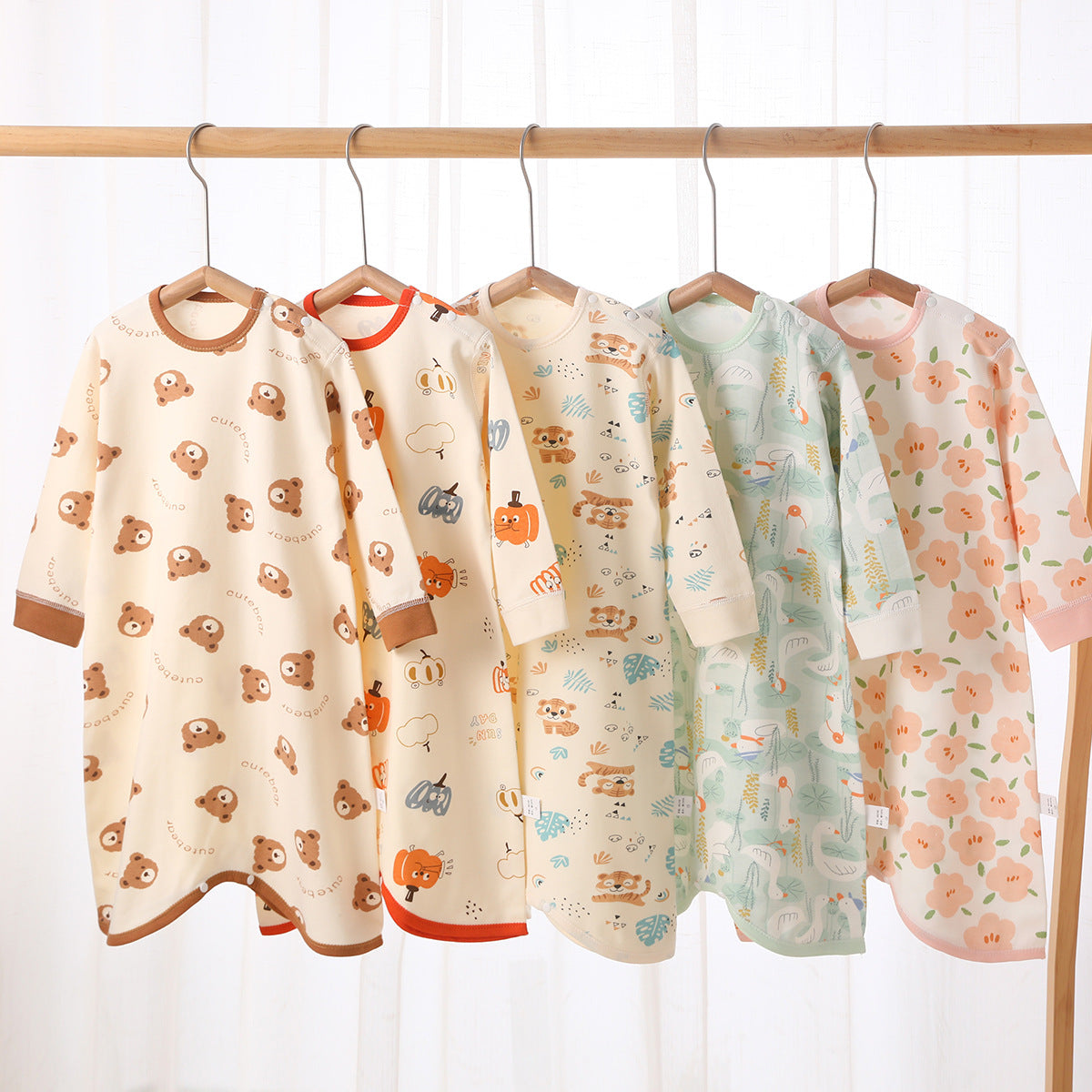 Children's Jumpsuit Cotton Long-sleeved Autumn Baby Sleeping Bag Homewear