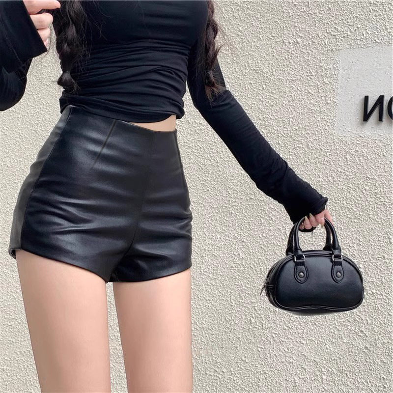 Sheath Leather Pants Girls Shorts