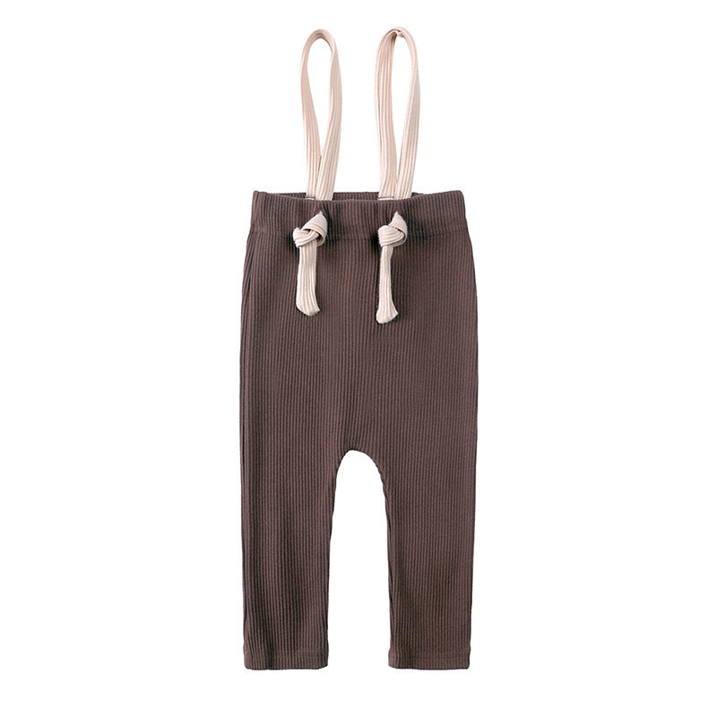 Spring And Autumn Baby Overalls Ins Pop Children's Solid Color High-elastic Leggings