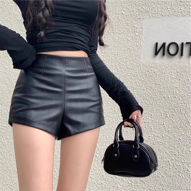 Sheath Leather Pants Girls Shorts