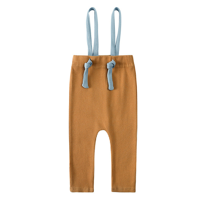 Spring And Autumn Baby Overalls Ins Pop Children's Solid Color High-elastic Leggings