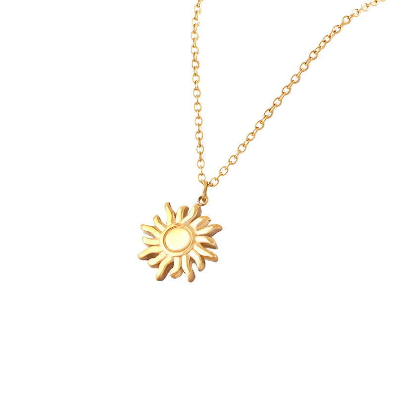 Designer Model Necklace Women's Trendy Sun Pendant