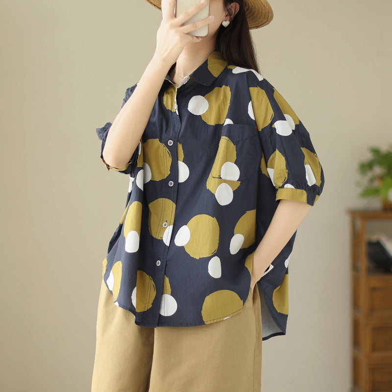 Summer New  Polka Dot Shirt For Women