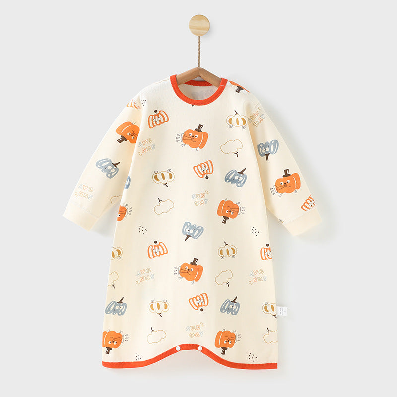 Children's Jumpsuit Cotton Long-sleeved Autumn Baby Sleeping Bag Homewear