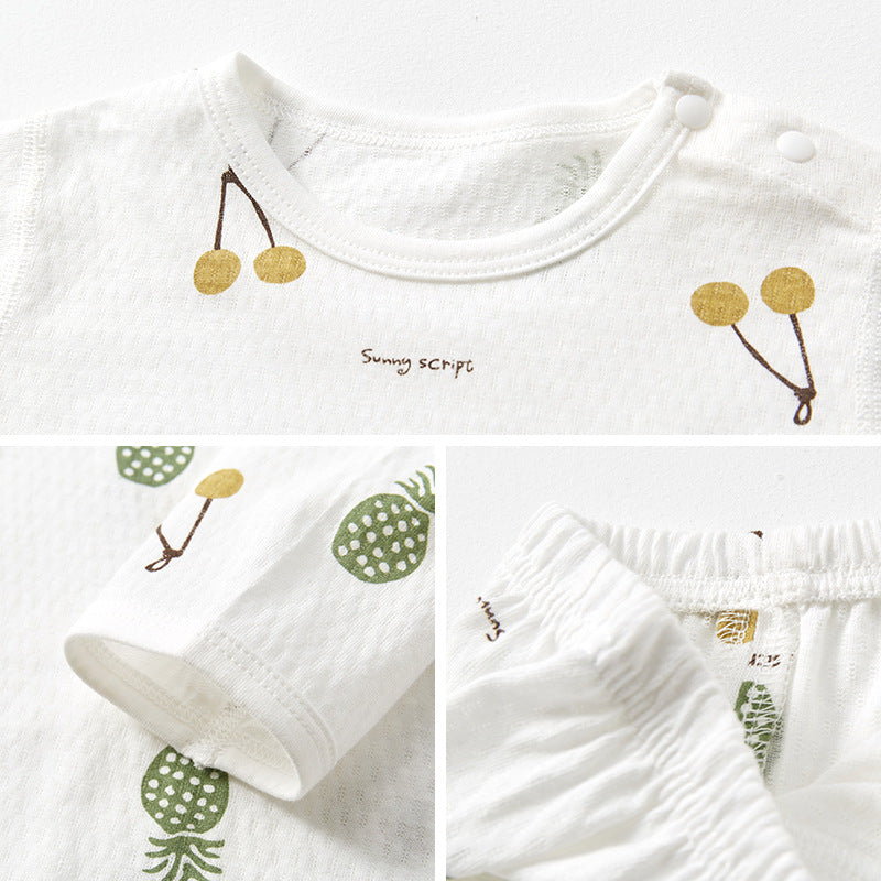 Pure Cotton Boneless Baby Clothes In Air-conditioned Room Suit Summer Thin