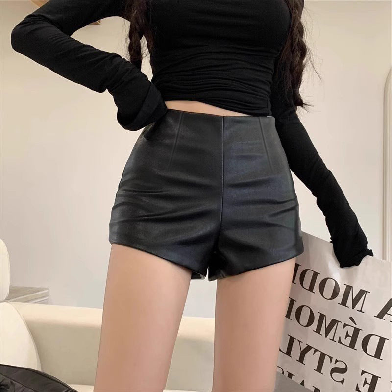 Sheath Leather Pants Girls Shorts