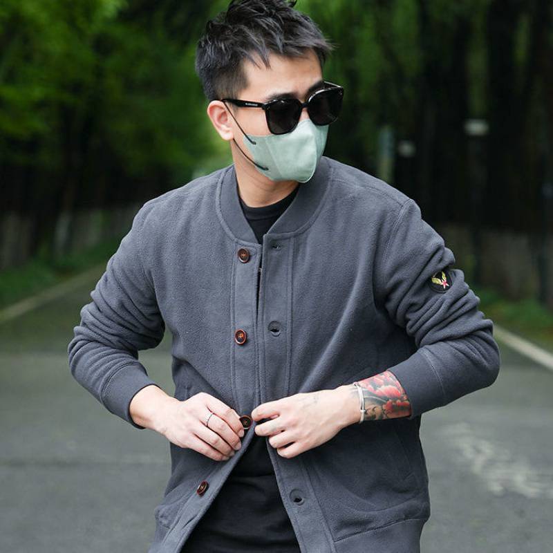 Autumn Winter Retro Double-sided Polar Fleece Jacket Men