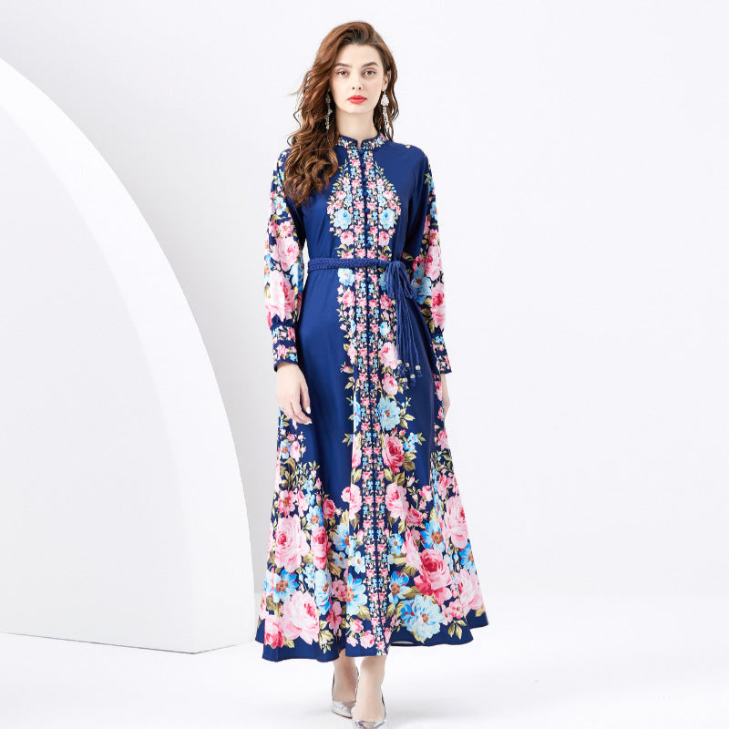 Women's Printed Swing Long Dress