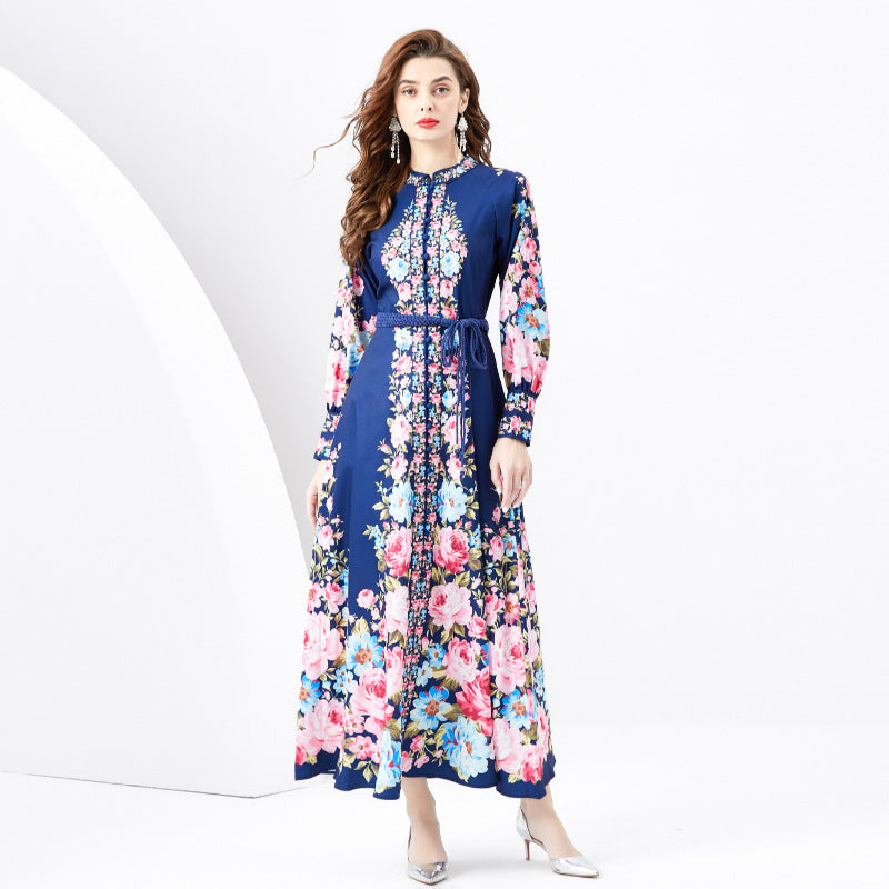 Women's Printed Swing Long Dress