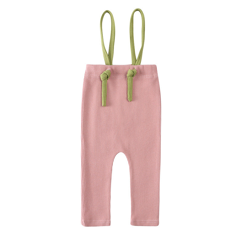 Spring And Autumn Baby Overalls Ins Pop Children's Solid Color High-elastic Leggings