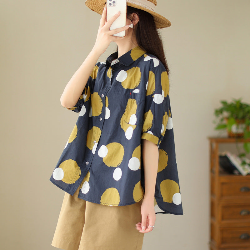 Summer New  Polka Dot Shirt For Women