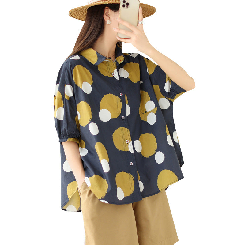 Summer New  Polka Dot Shirt For Women