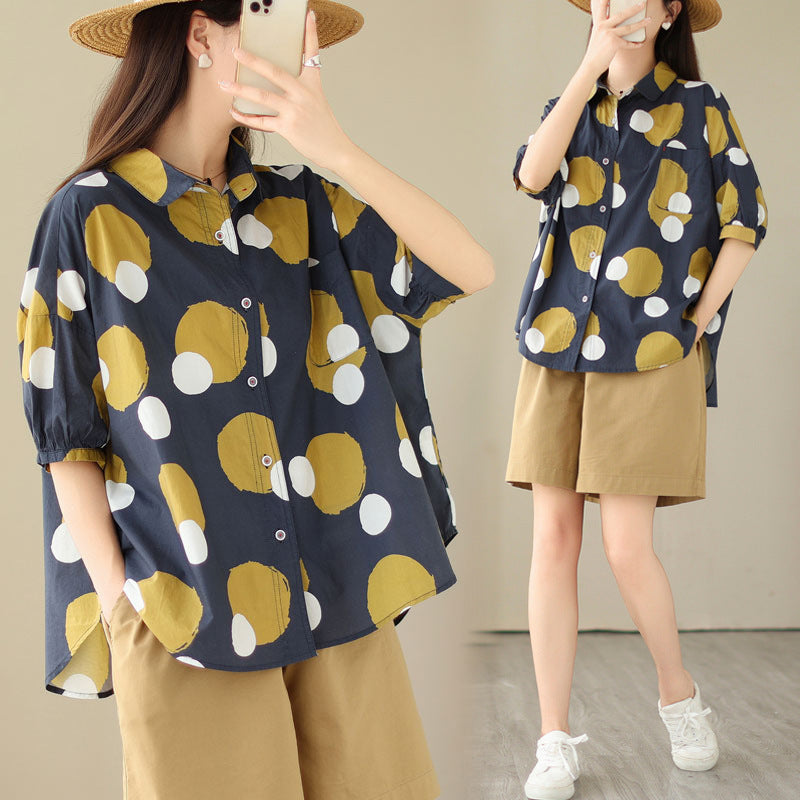 Summer New  Polka Dot Shirt For Women