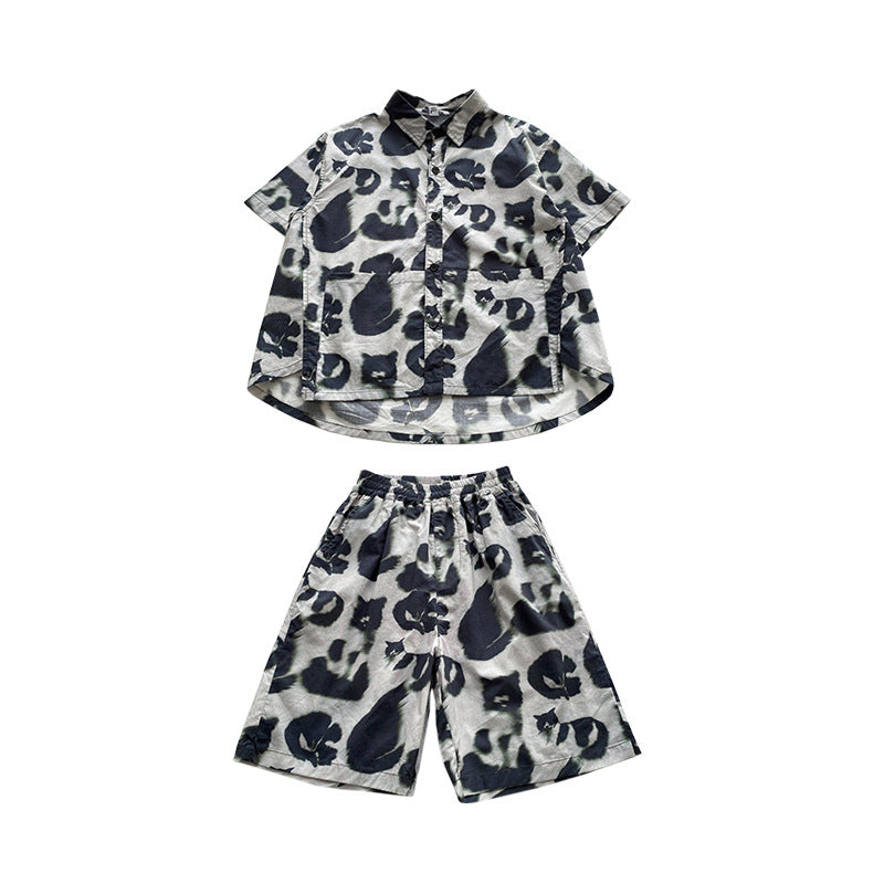 Korean Style Medium And Big Children Fashion Two-piece For Boys