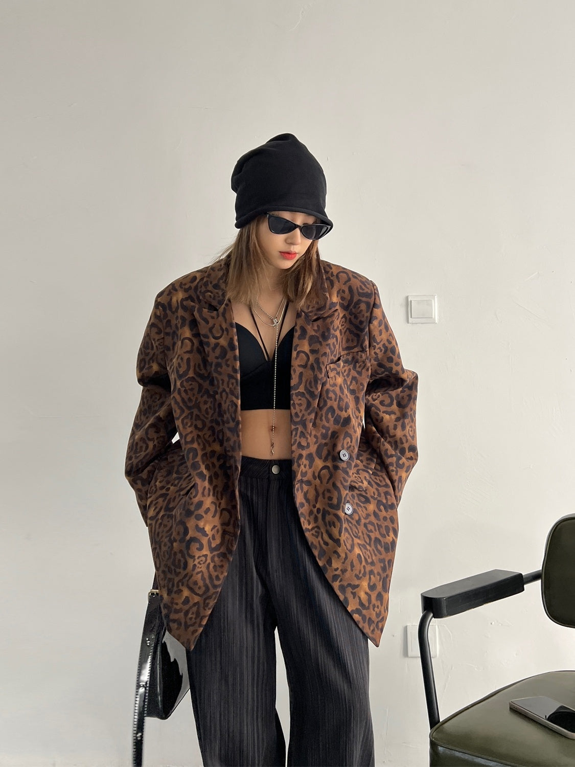 Women's Leopard Print Blazer