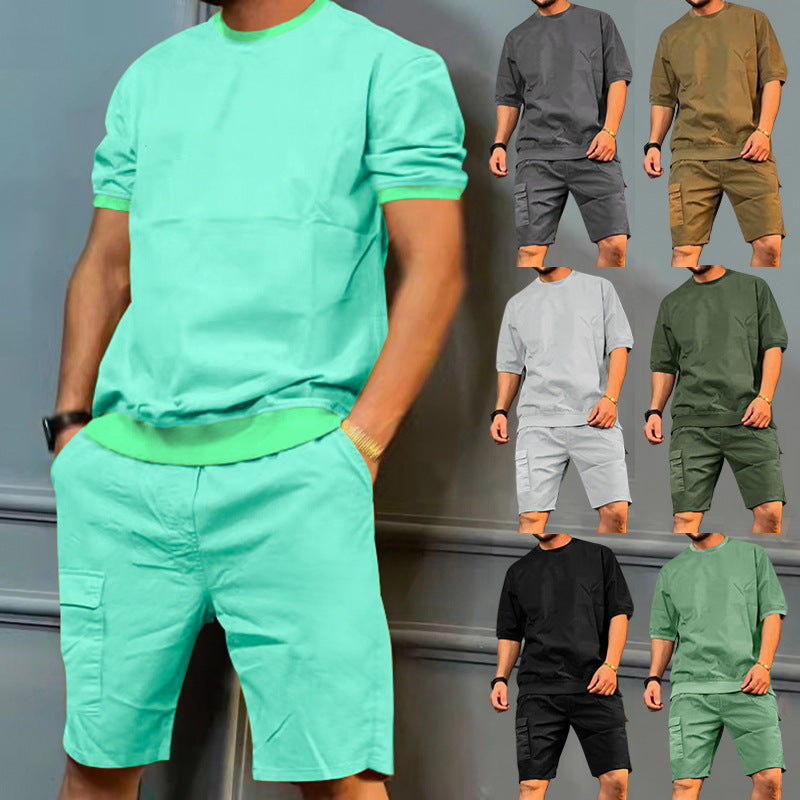 Men's Sports Suits Round Neck Short-sleeved