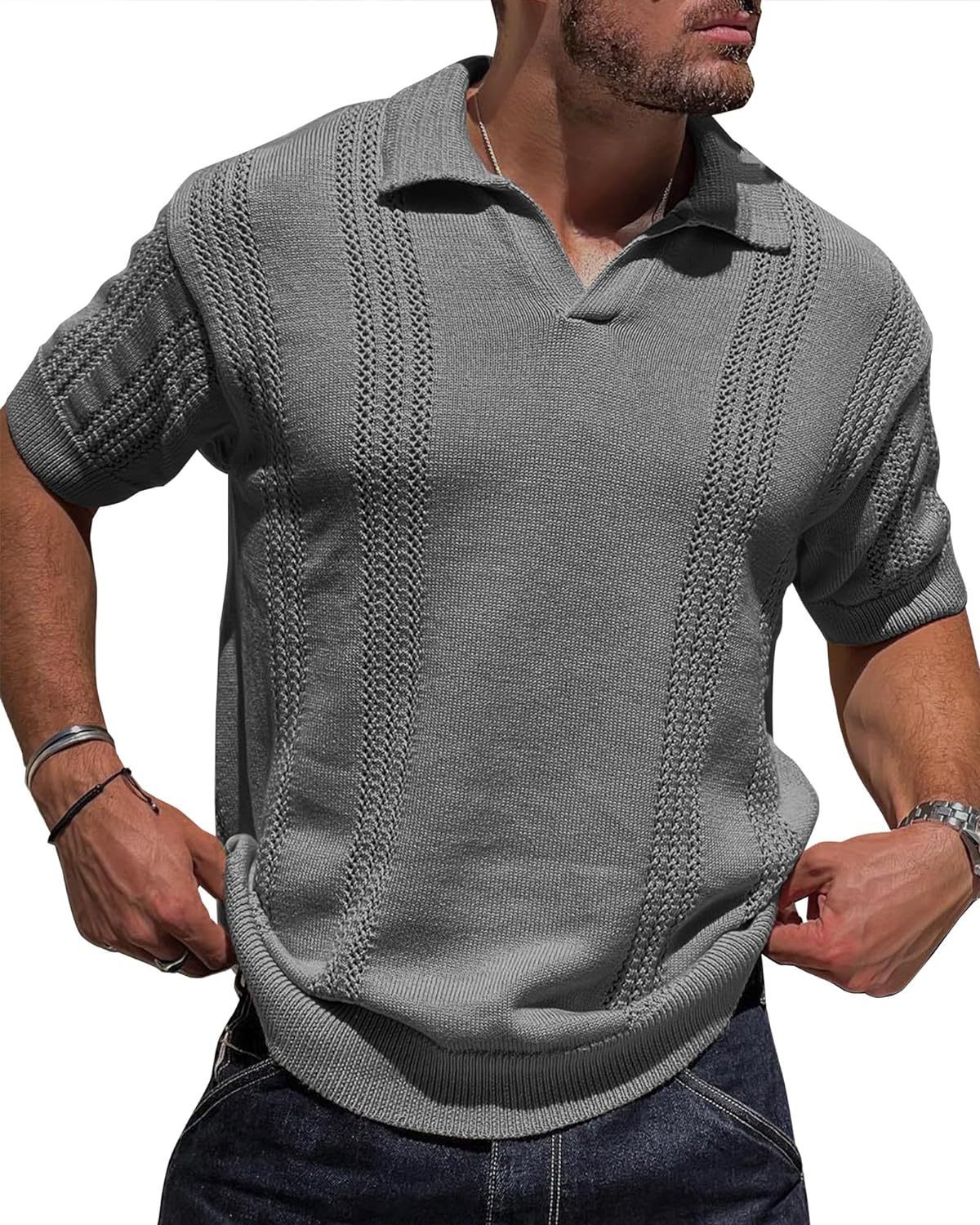 Men's Knitted Polo Shirt