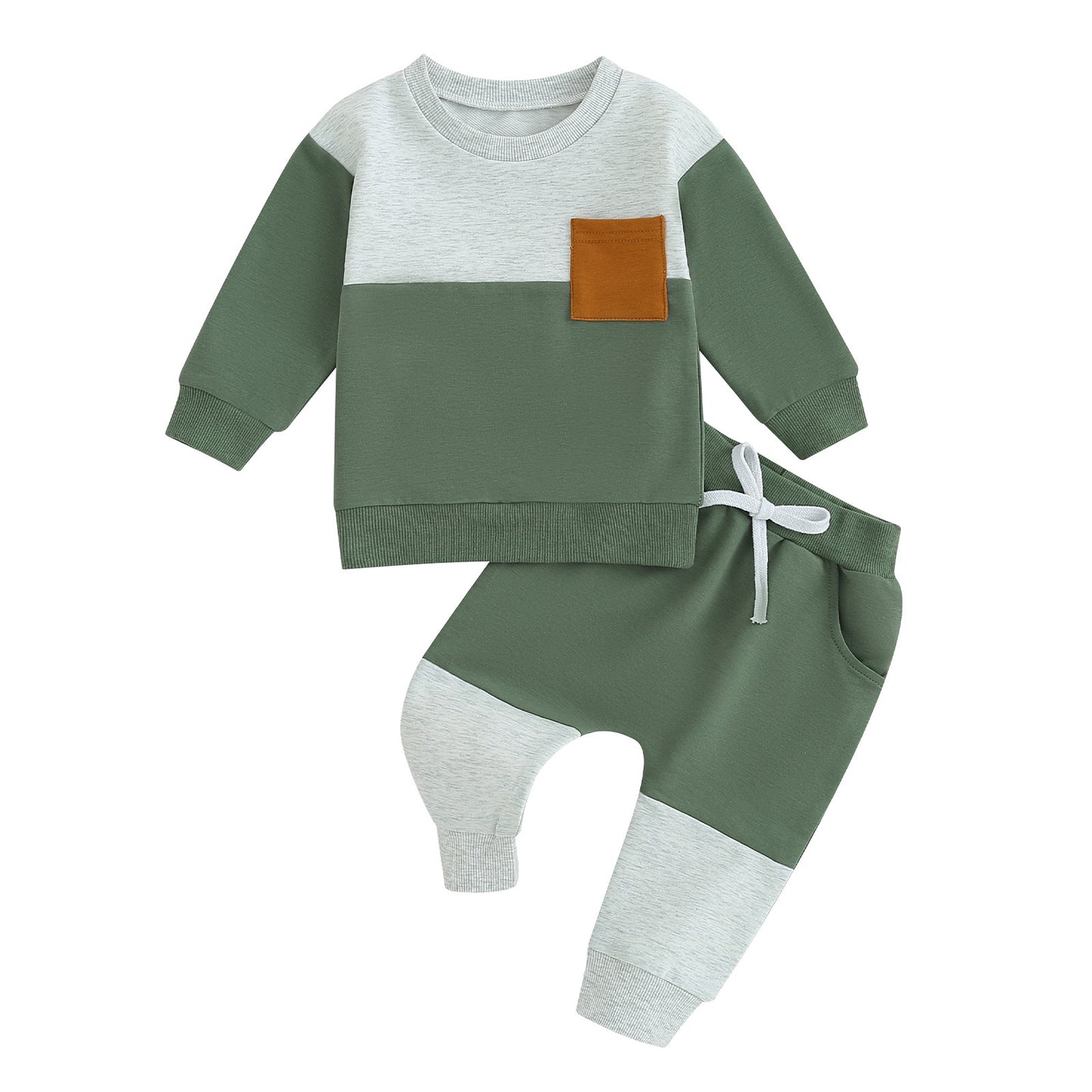 Spliced Long Sleeved Baby And Toddler Set