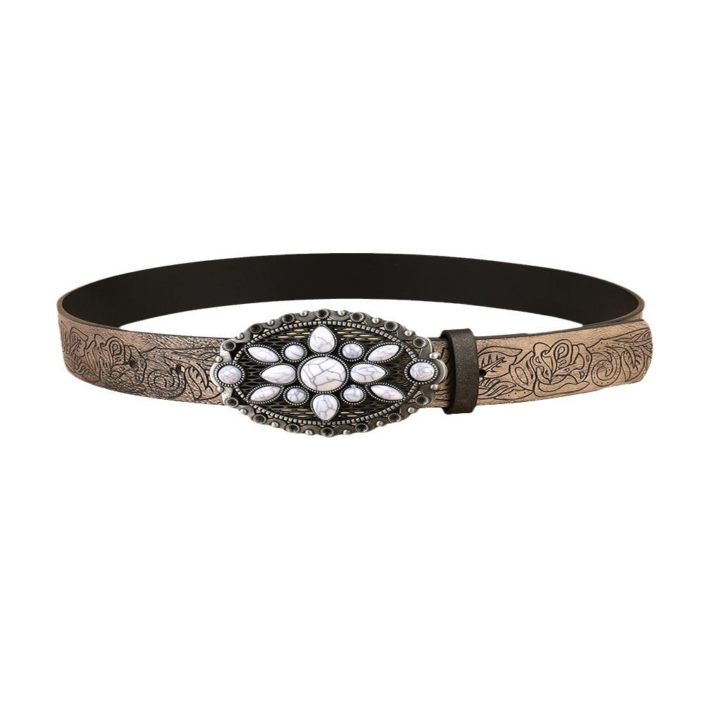 Retro White Gem  Belt