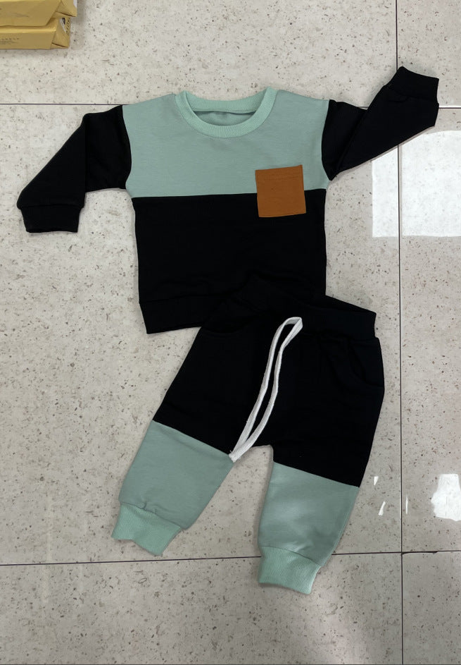 Spliced Long Sleeved Baby And Toddler Set