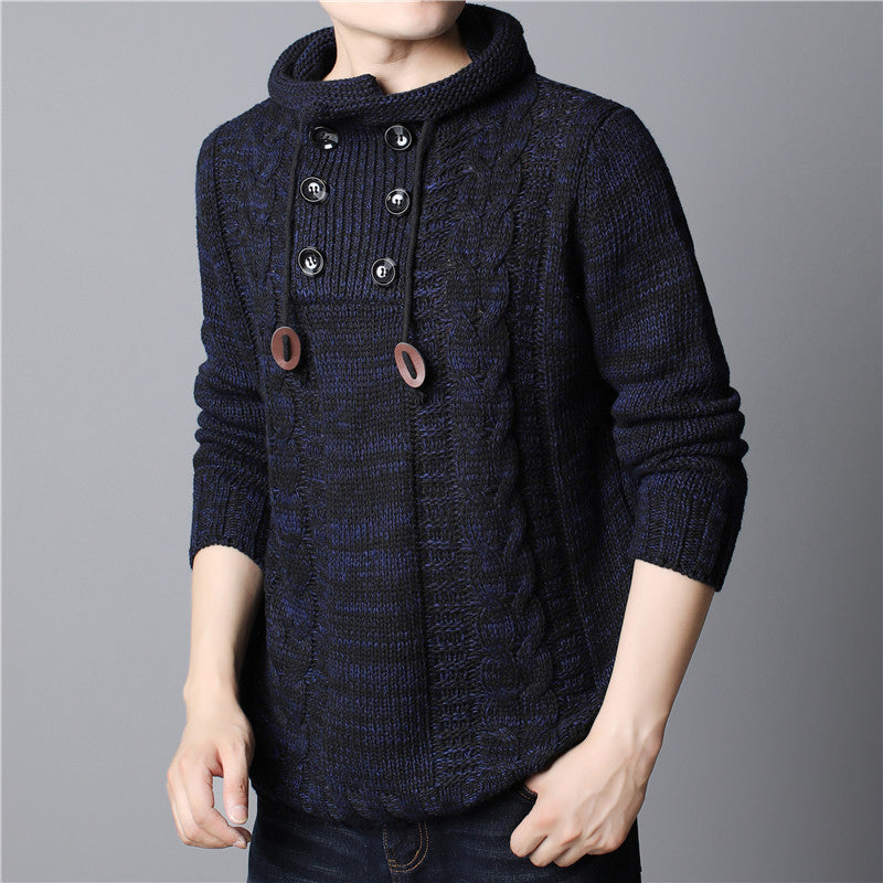 Men's Long-sleeved Thickened Hooded Sweater Knitwear