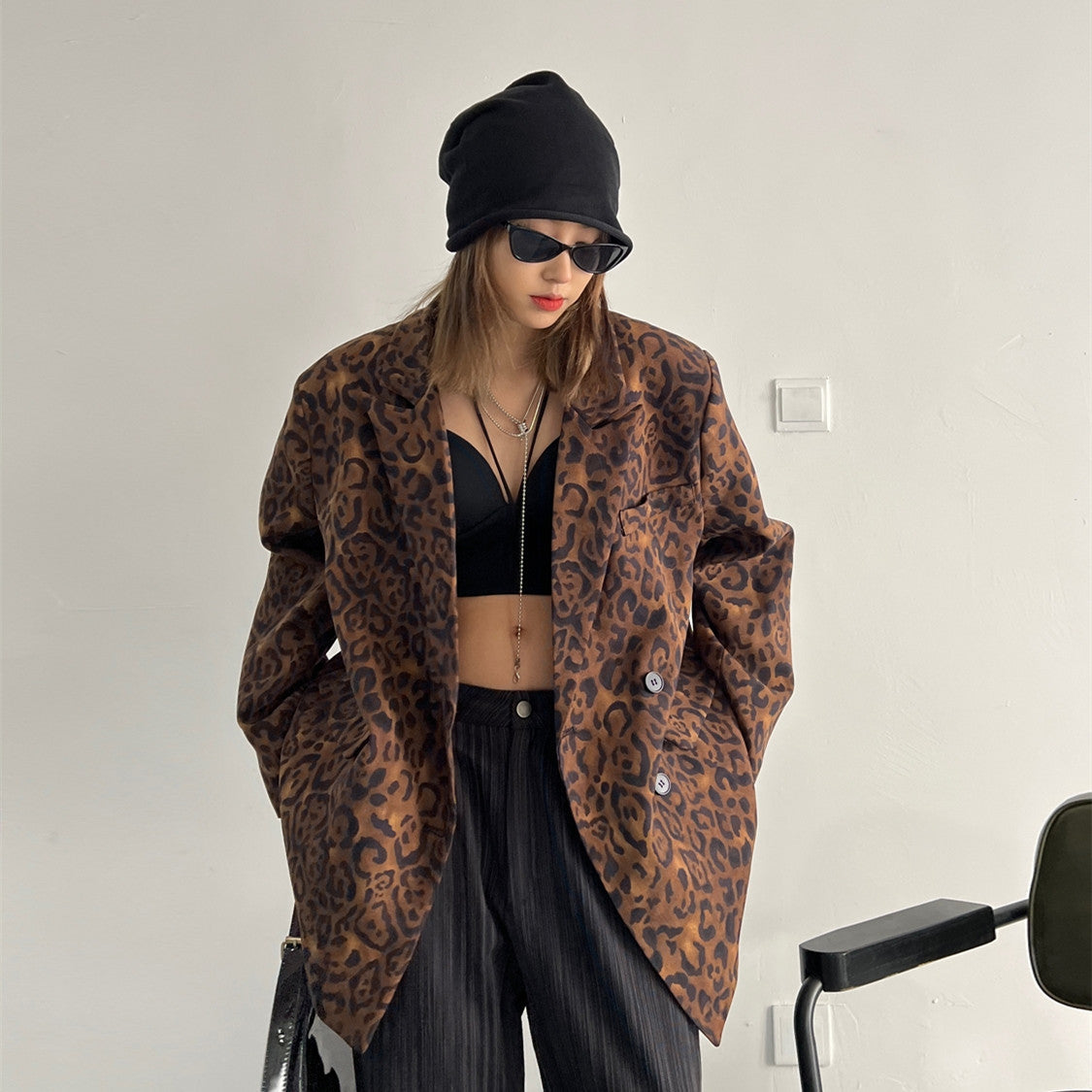 Women's Leopard Print Blazer