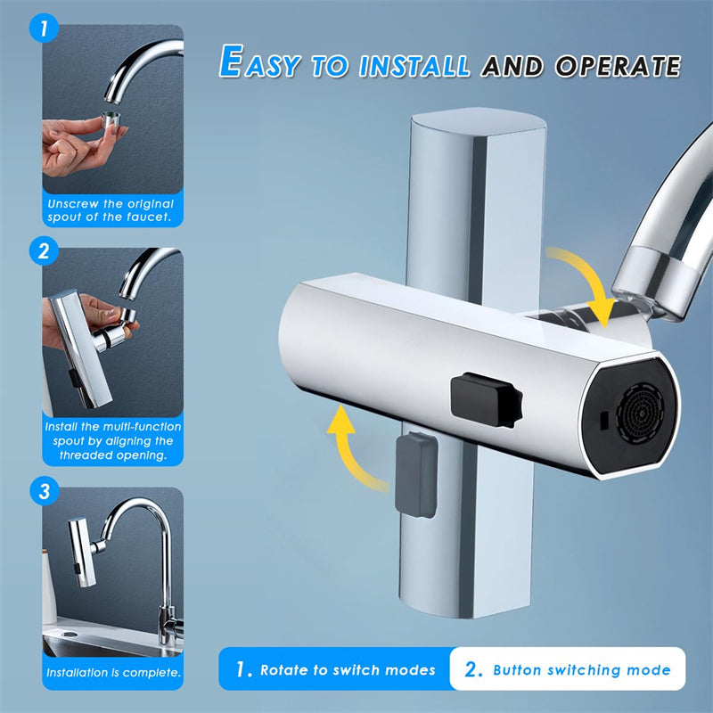 Kitchen Faucet Waterfall Outlet Splash Proof Universal Rotating Bubbler Multifunctional Water Nozzle Extension Kitchen Gadgets