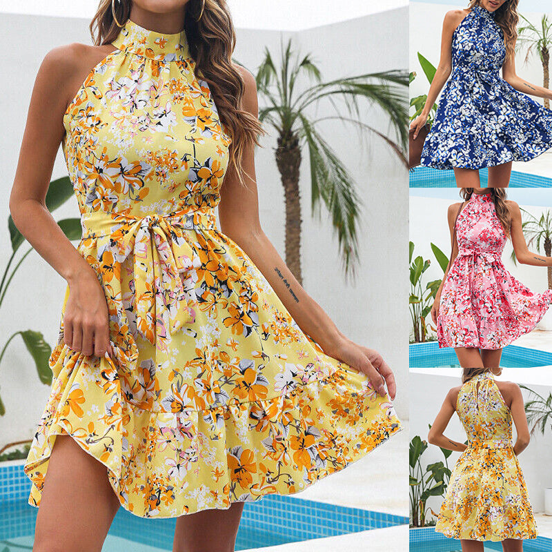 Flowers Print Dress Summer For Women