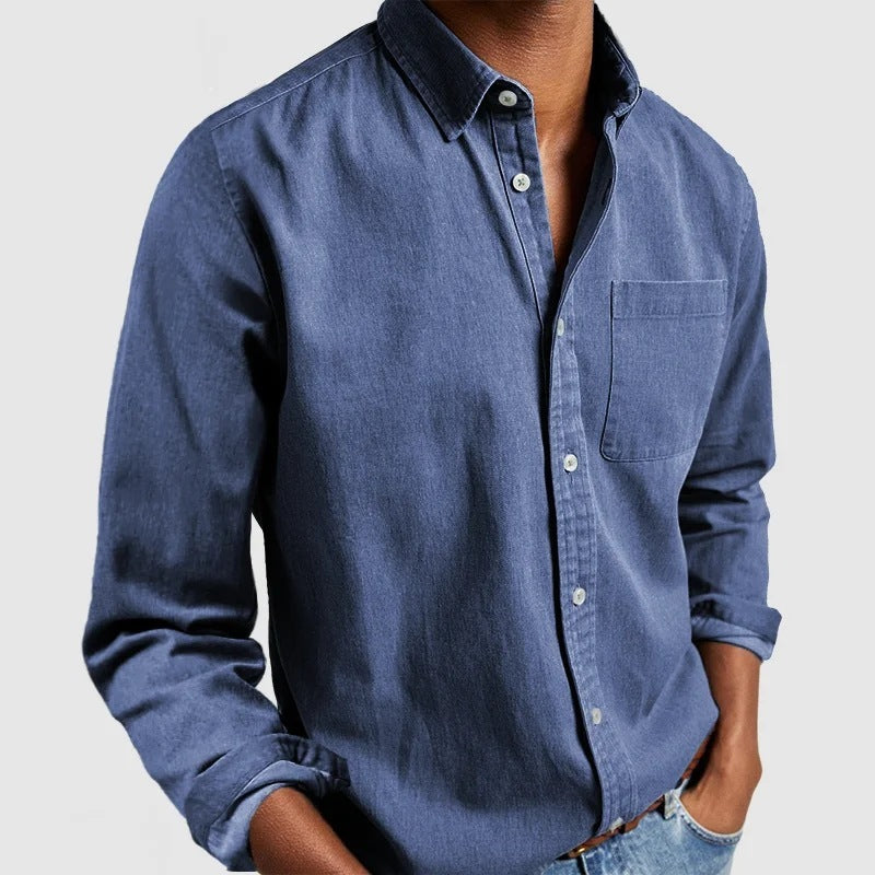 Men's Shirt New Long Sleeve Lapel