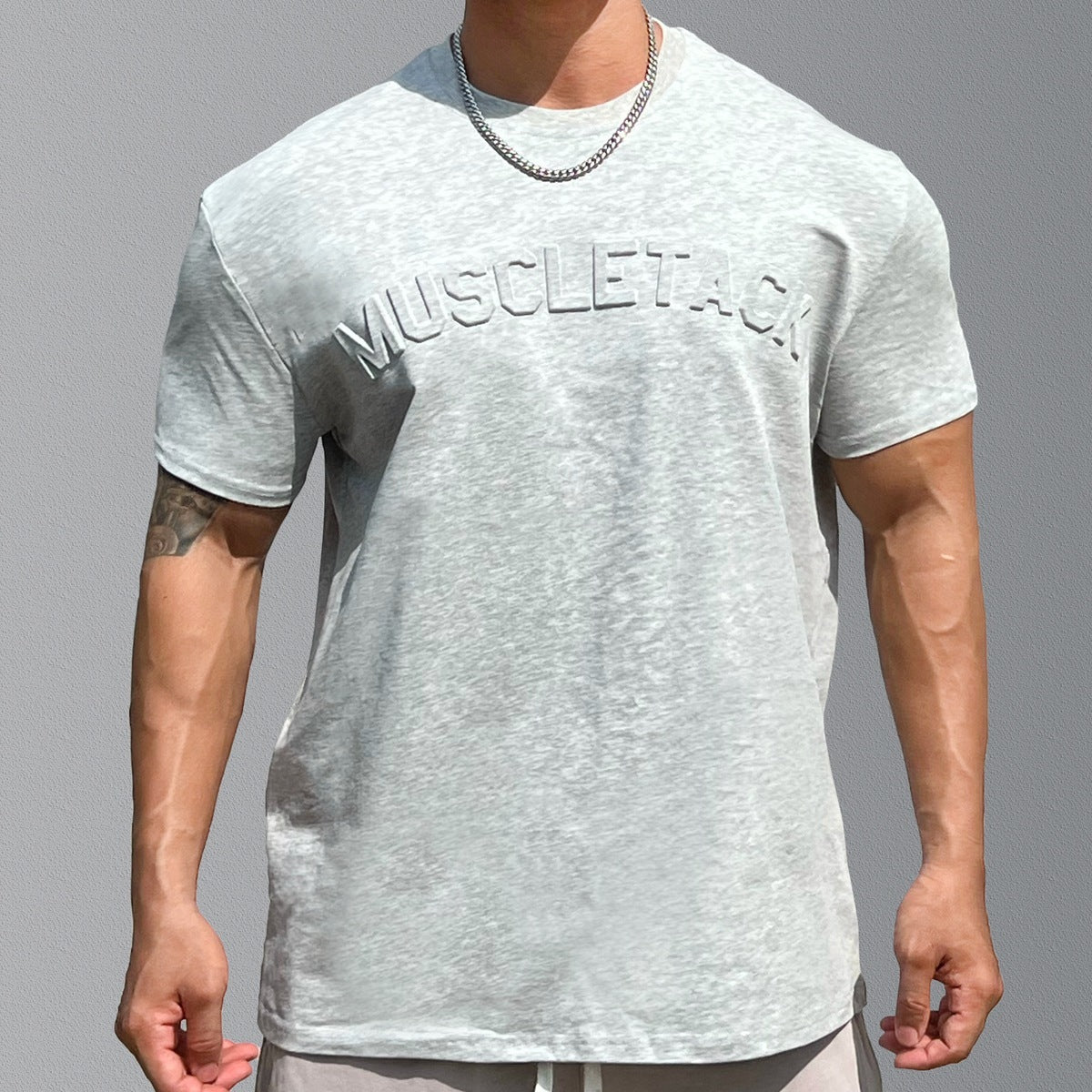 Men's Sports Loose Cotton Workout Short Sleeve T-shirt